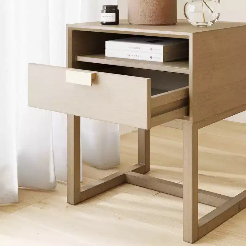 Table de chevet 22 po avec niche ouverte, style rustique de ferme