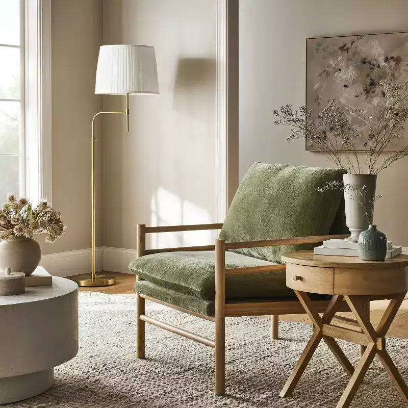 Table d'appoint avec tiroir bois clair naturel