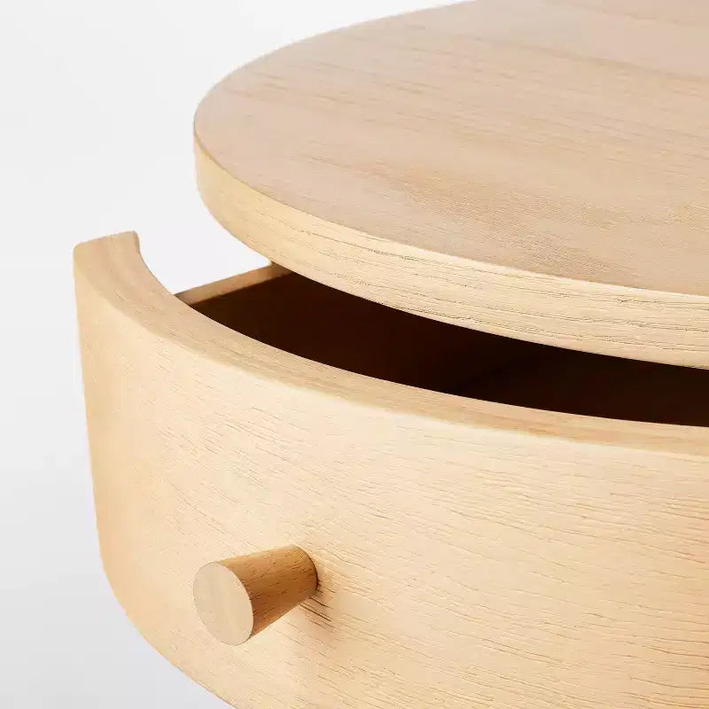 Table d'appoint avec tiroir bois clair naturel