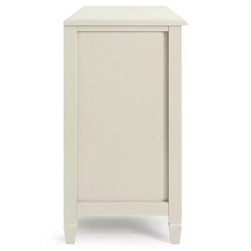 Meuble de rangement de style traditionnel, étagères réglables, portes vitrées