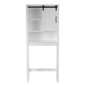 LuxenHome Farmhouse White MDF Over-the-Toilet Space Saver Cabinet
