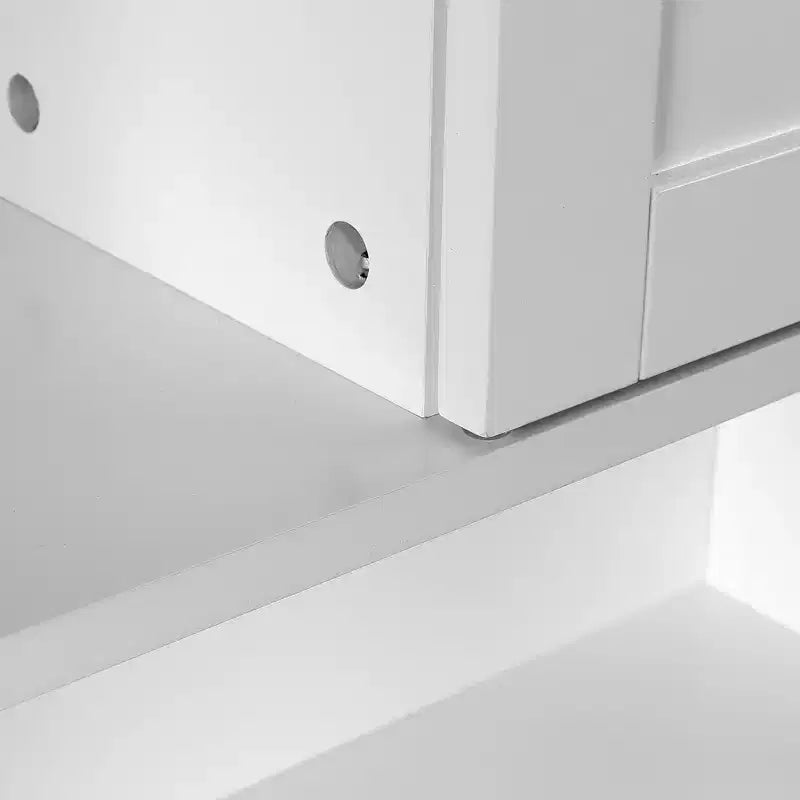 Meuble de rangement pour WC en MDF blanc style ferme