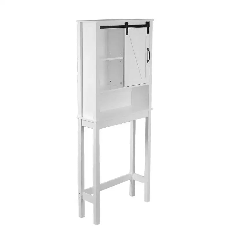 Meuble de rangement pour WC en MDF blanc style ferme