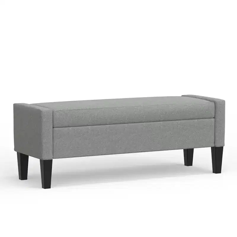 Banc de rangement capitonné avec accoudoirs tronqués