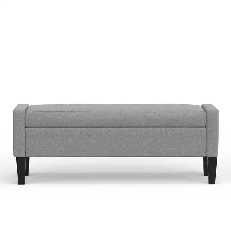 Banc de rangement capitonné avec accoudoirs tronqués