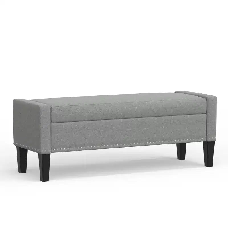 Banc de rangement capitonné avec accoudoirs tronqués
