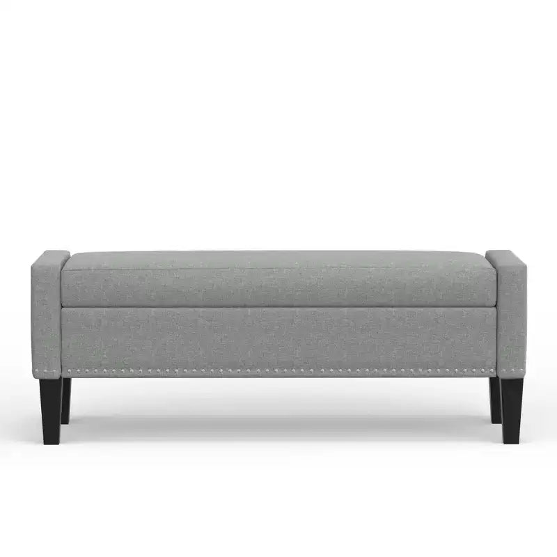 Banc de rangement capitonné avec accoudoirs tronqués