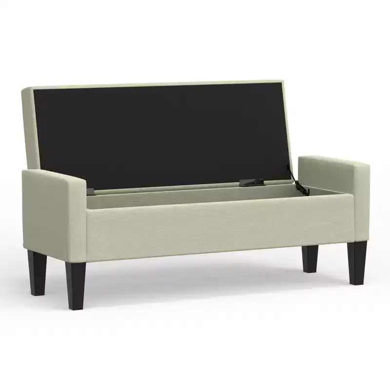 Banc de rangement capitonné avec accoudoirs tronqués