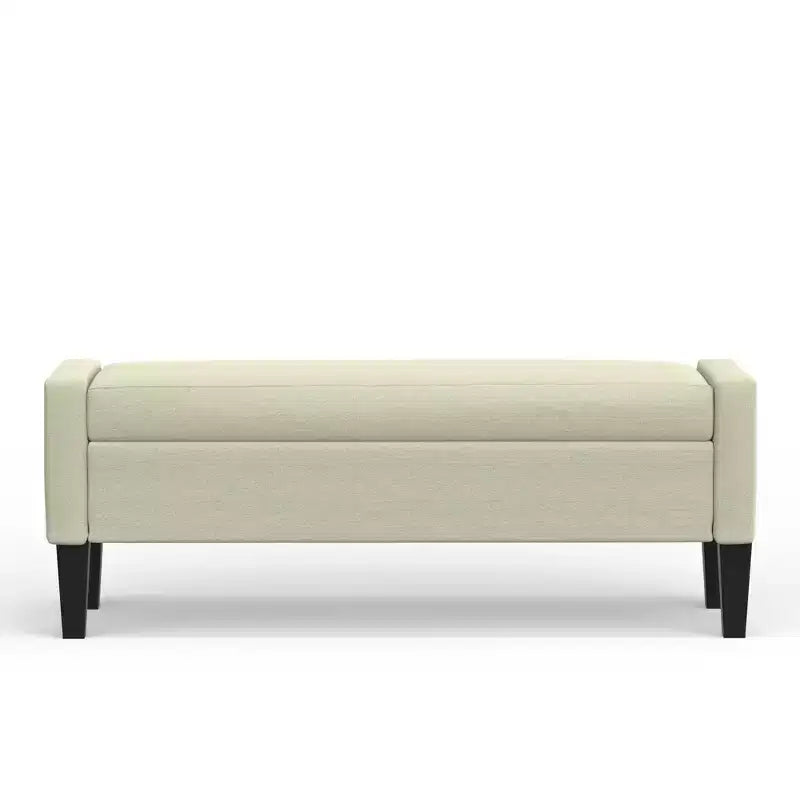 Banc de rangement capitonné avec accoudoirs tronqués