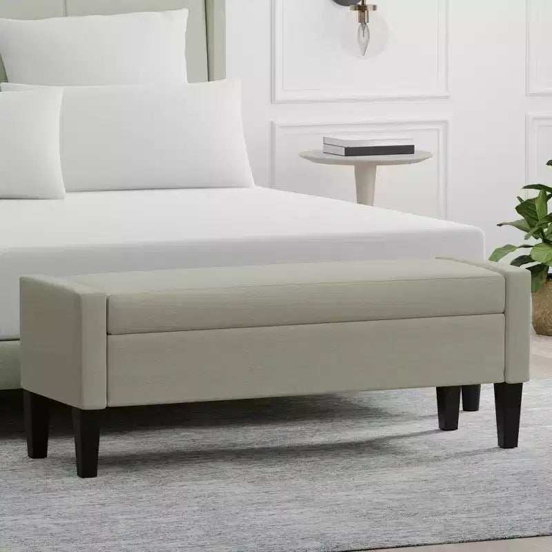 Glenwillow Home 52 Upholstered Storage Bench With Truncated Arms