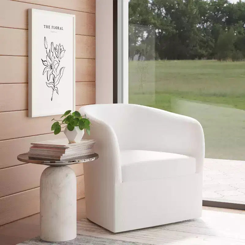 Chaise pivotante en velours