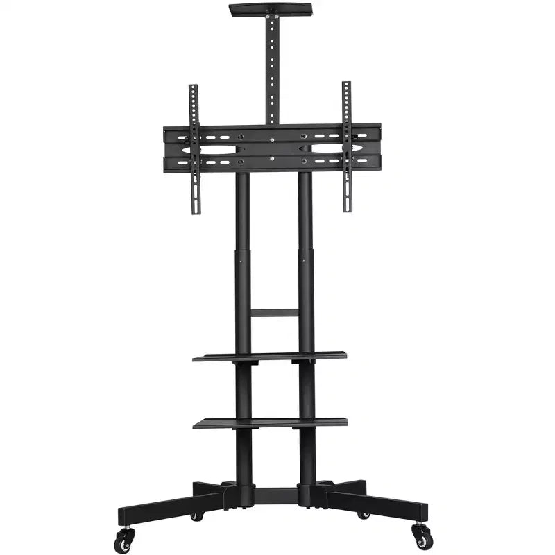 Yaheetech Adjustable Mobile TV Stand Metal TV Cart Black