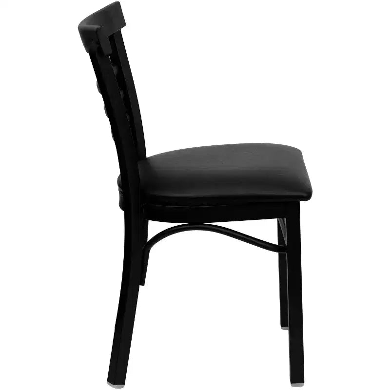 Chaise de restaurant en métal à dossier échelle trois barreaux