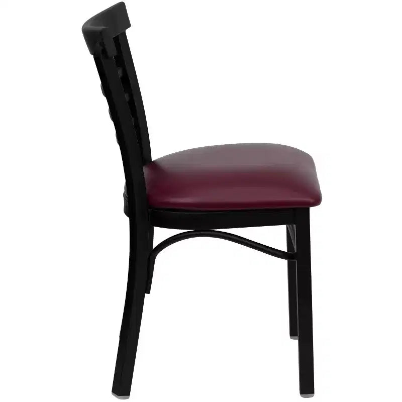 Chaise de restaurant en métal à dossier échelle trois barreaux