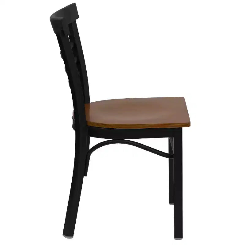 Chaise de restaurant en métal à dossier échelle trois barreaux