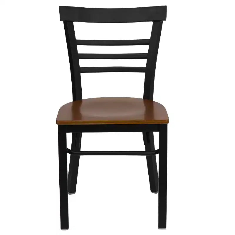 Chaise de restaurant en métal à dossier échelle trois barreaux