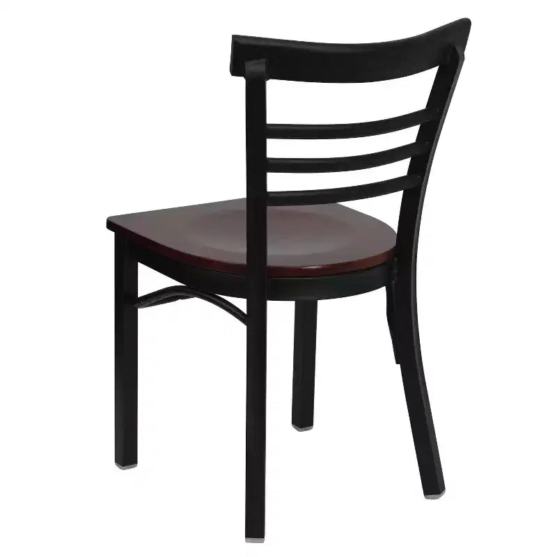 Chaise de restaurant en métal à dossier échelle trois barreaux