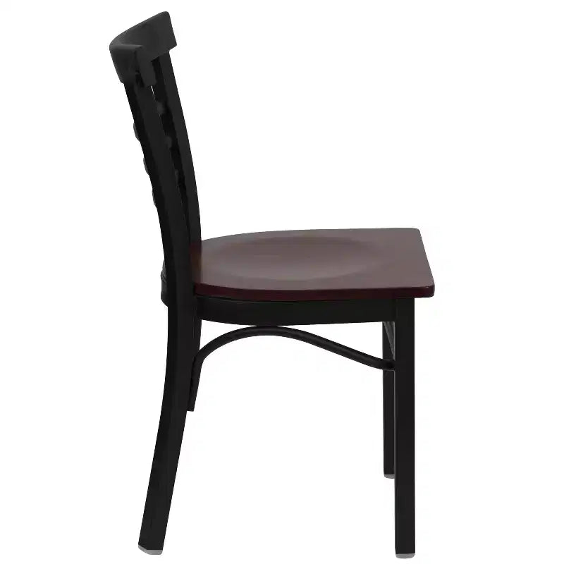 Chaise de restaurant en métal à dossier échelle trois barreaux