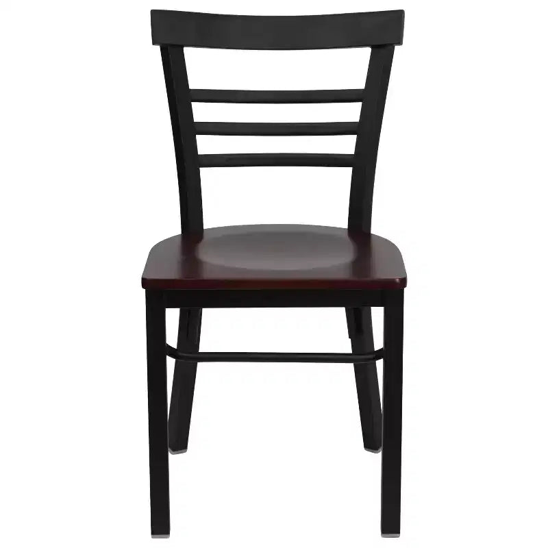 Chaise de restaurant en métal à dossier échelle trois barreaux