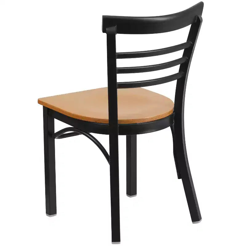 Chaise de restaurant en métal à dossier échelle trois barreaux