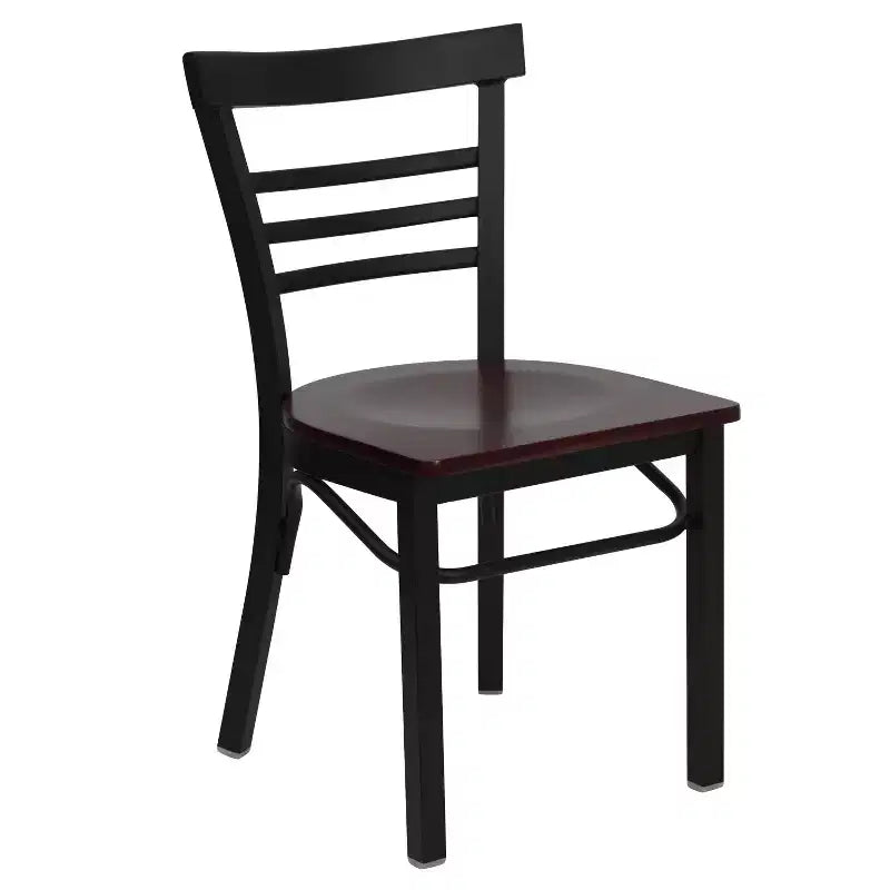 Chaise de restaurant en métal à dossier échelle trois barreaux