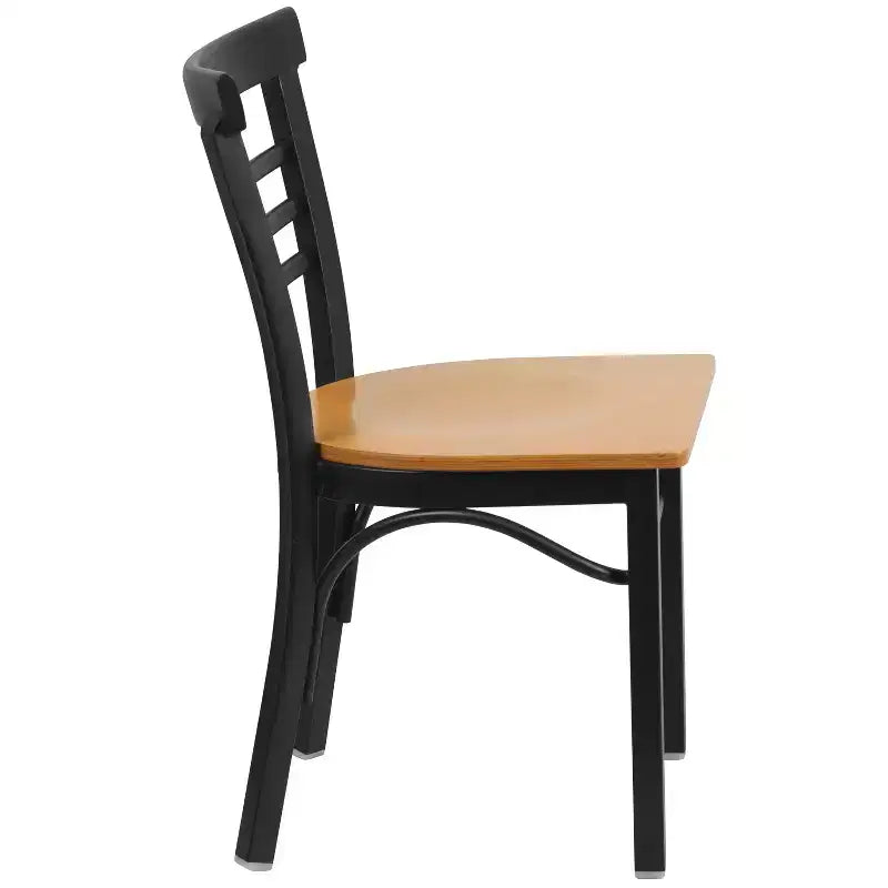 Chaise de restaurant en métal à dossier échelle trois barreaux