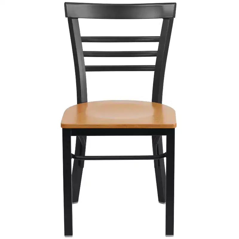Chaise de restaurant en métal à dossier échelle trois barreaux