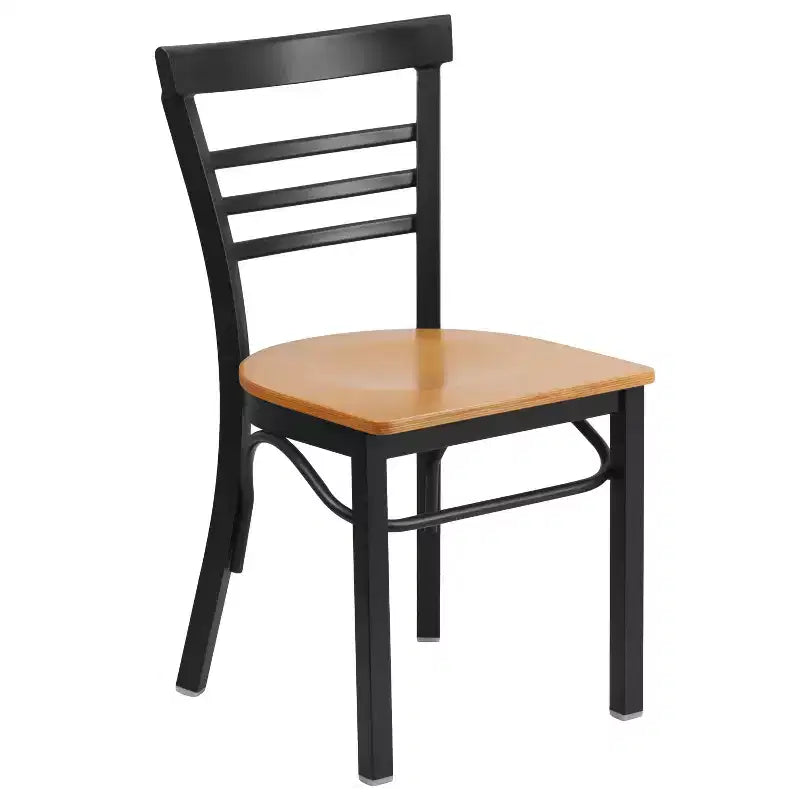 Chaise de restaurant en métal à dossier échelle trois barreaux