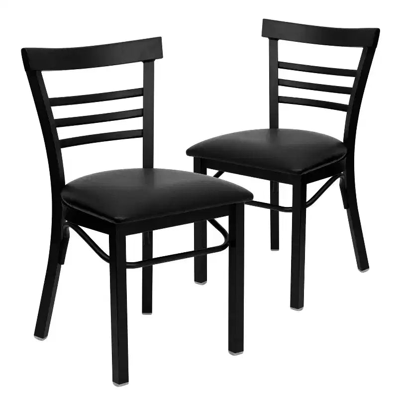 Chaise de restaurant en métal à dossier échelle trois barreaux