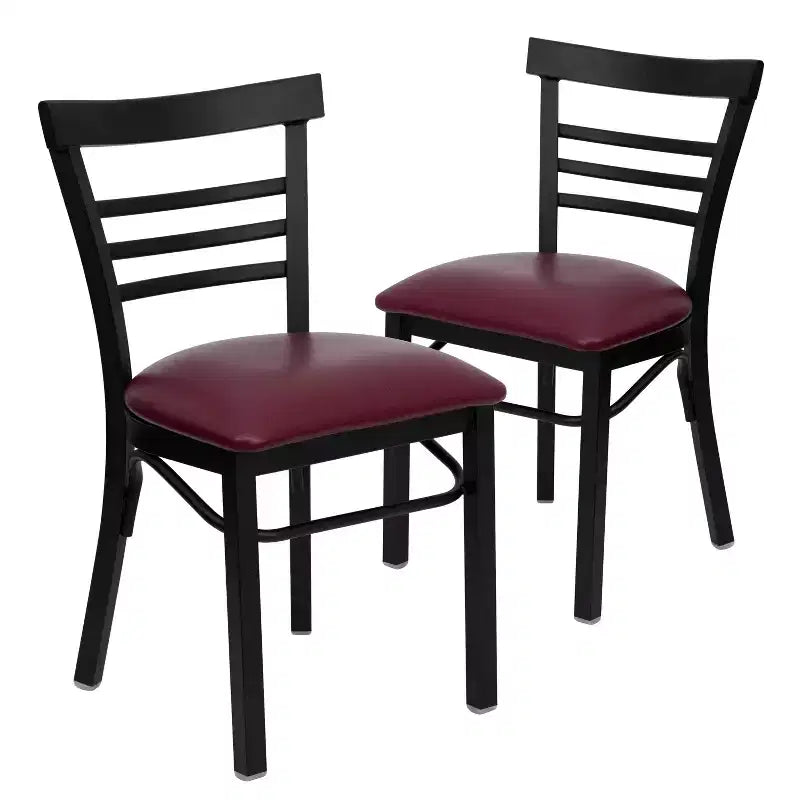 Chaise de restaurant en métal à dossier échelle trois barreaux