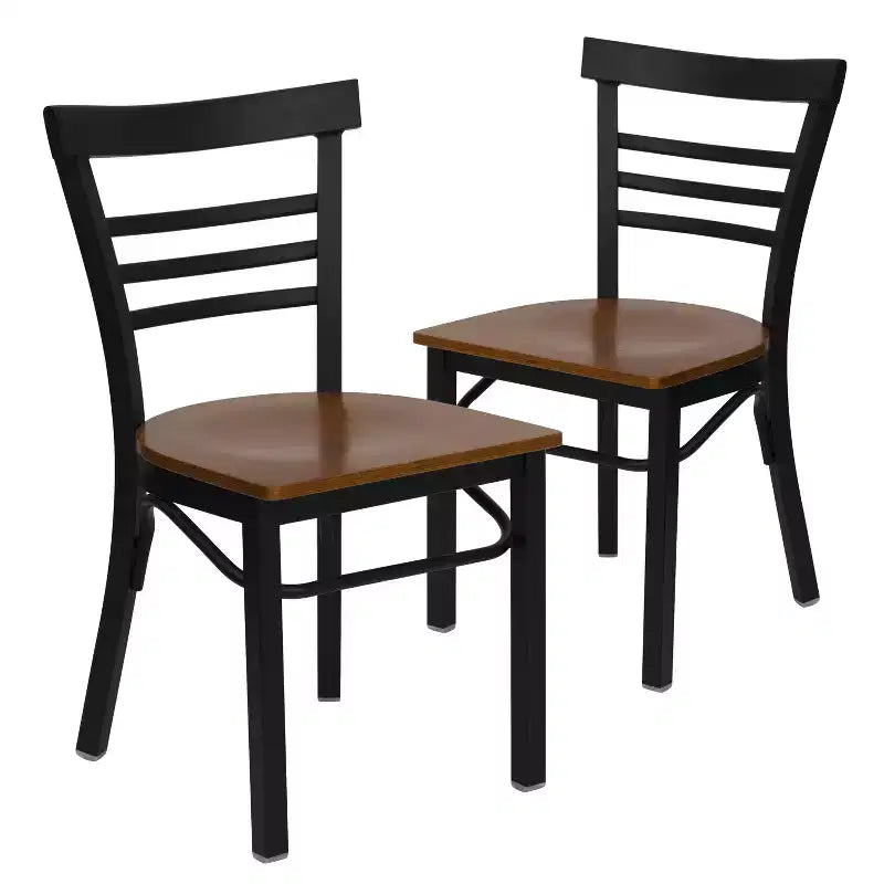 Chaise de restaurant en métal à dossier échelle trois barreaux