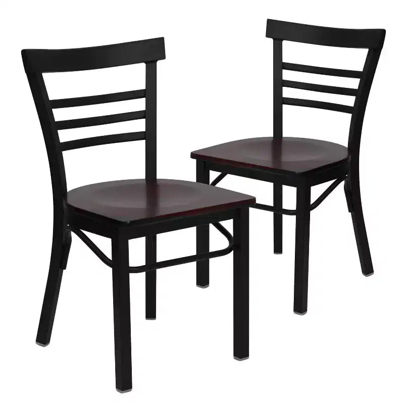 Chaise de restaurant en métal à dossier échelle trois barreaux