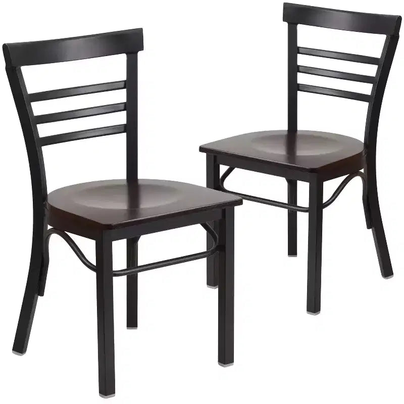 Chaise de restaurant en métal à dossier échelle trois barreaux